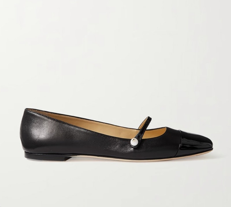 Jimmy Choo Elisa Flat Black Leather Size 39